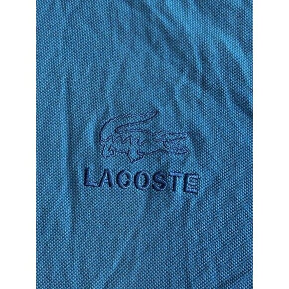 Men‎ 4XL Lacoste Aqua Blue Polo Golf Collared Short Sleeve Shirt 100% Cotton - Picture 5 of 7